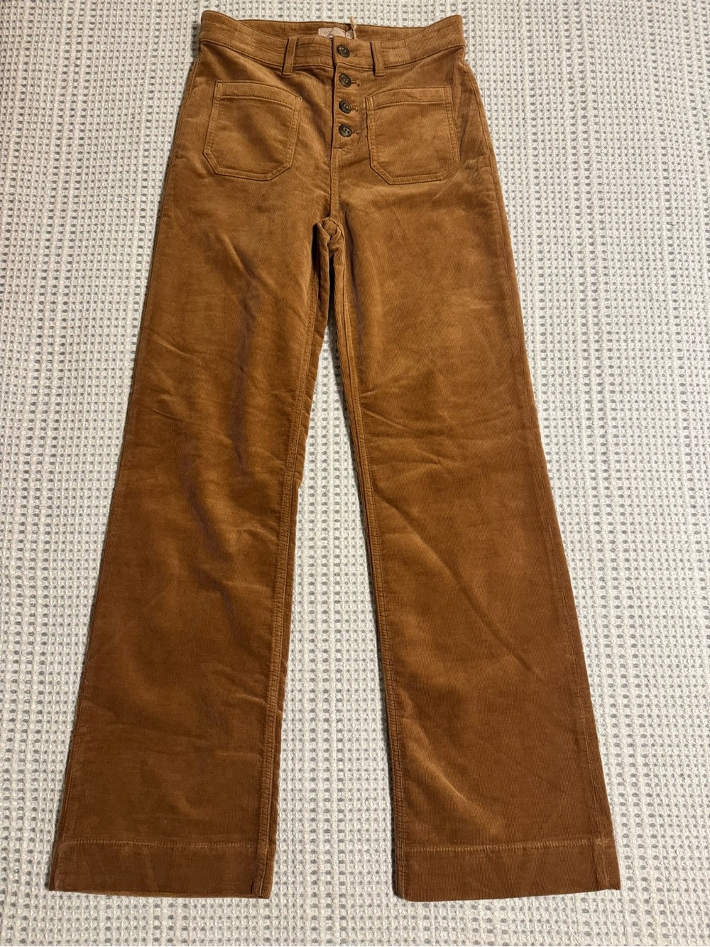 Faherty Stretch Terry Cord Patch Pocket Pants Brown 26 NWT